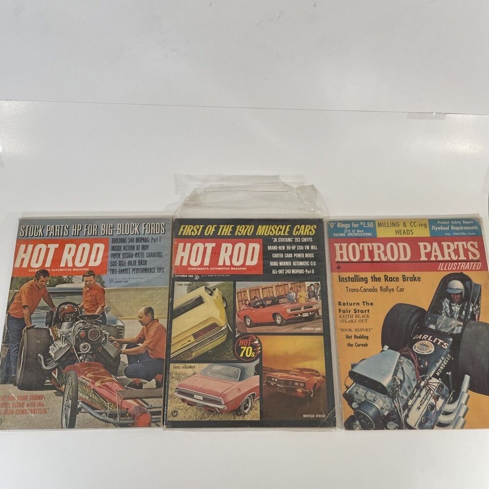 Vtg Hot Rod Mag Lot 1965–1969 Muscle Cars Drag Racing Garlits